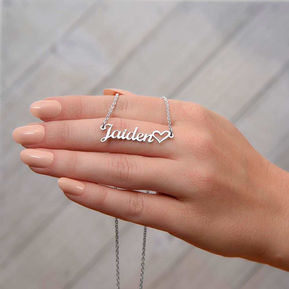 Personalised Name Necklace With Heart