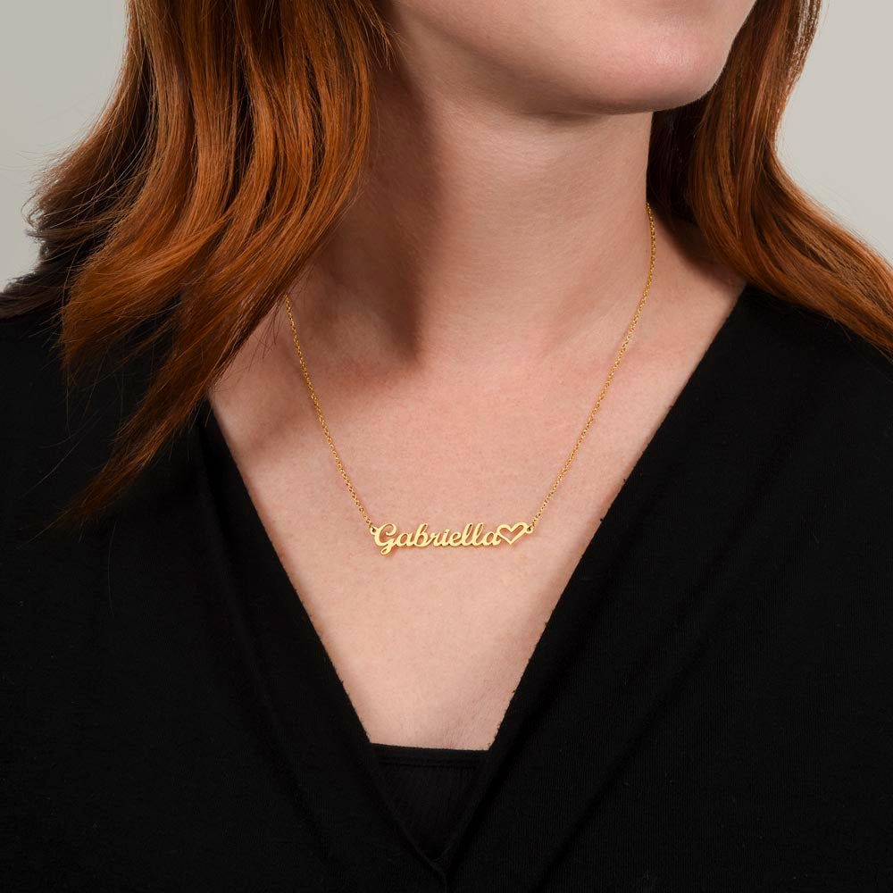 Personalised Name Necklace With Heart