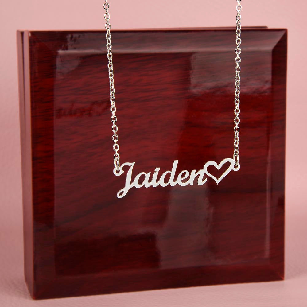 Personalised Name Necklace With Heart