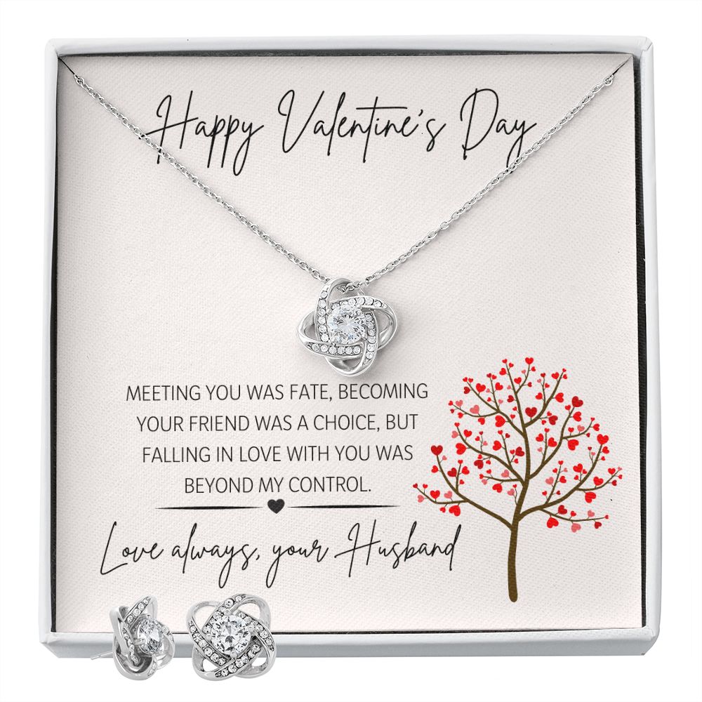 Happy Valentine's Day Love Your Husband - Lovers Knot Set