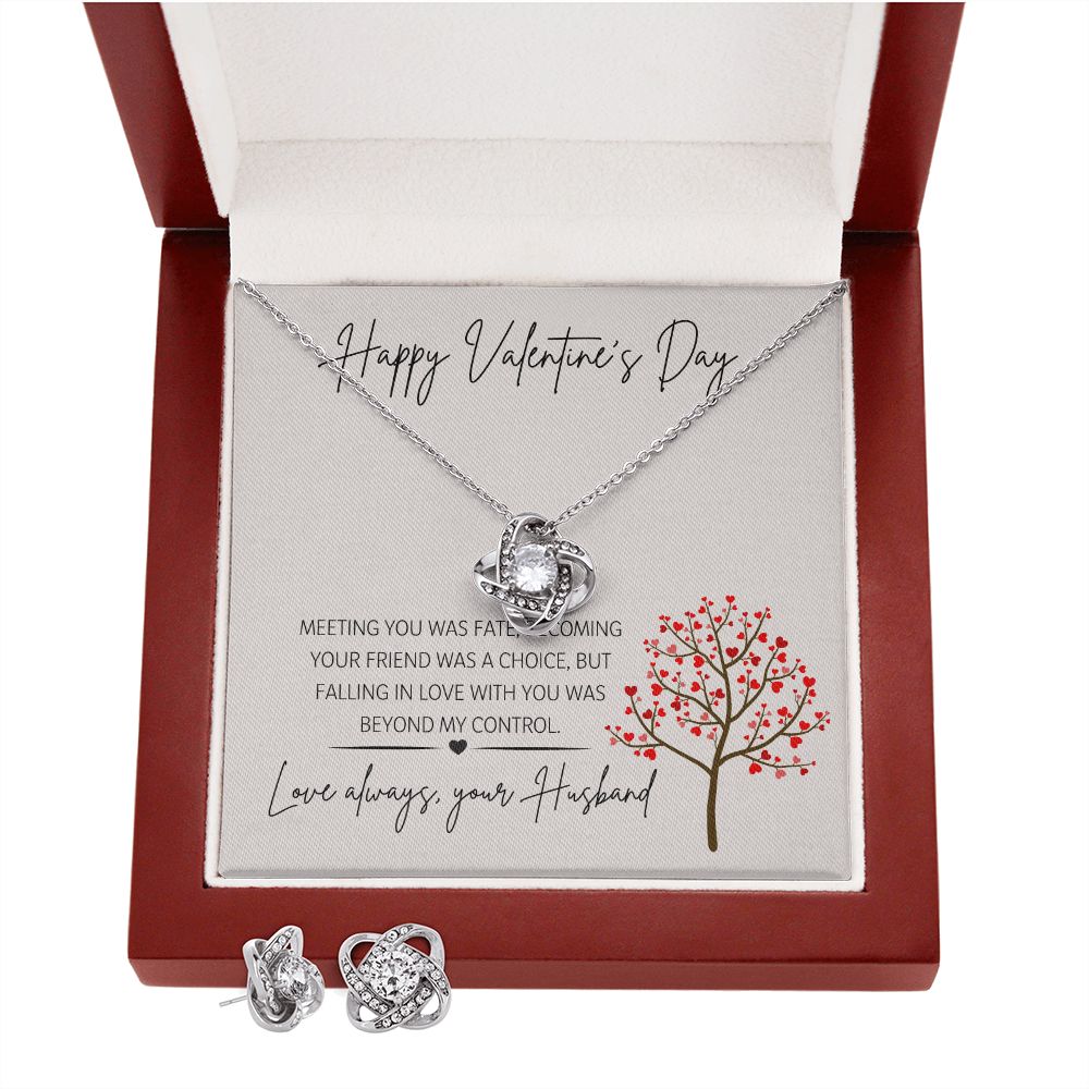 Happy Valentine's Day Love Your Husband - Lovers Knot Set