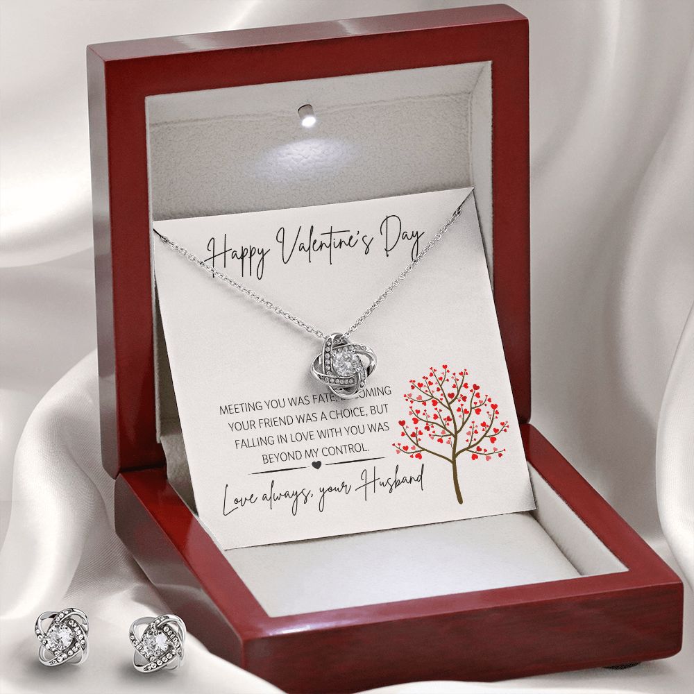 Happy Valentine's Day Love Your Husband - Lovers Knot Set