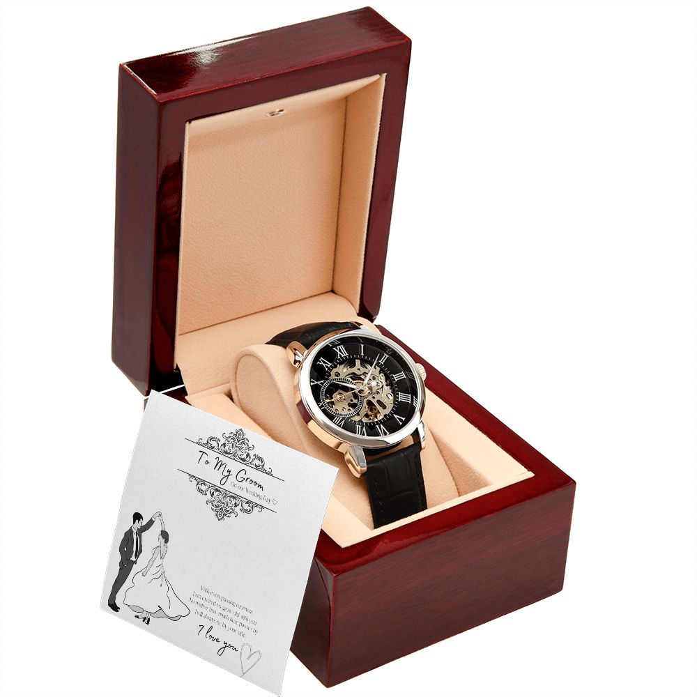 To My Groom - Men's Openwork Watch