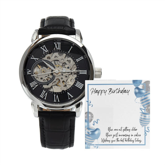 Happy Birthday - Men's Openwork Watch