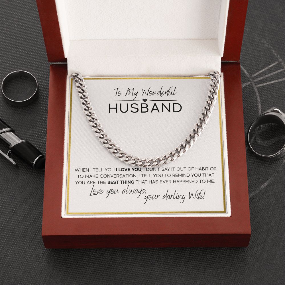 To My Wonderful Husband - Cuban Link Chain