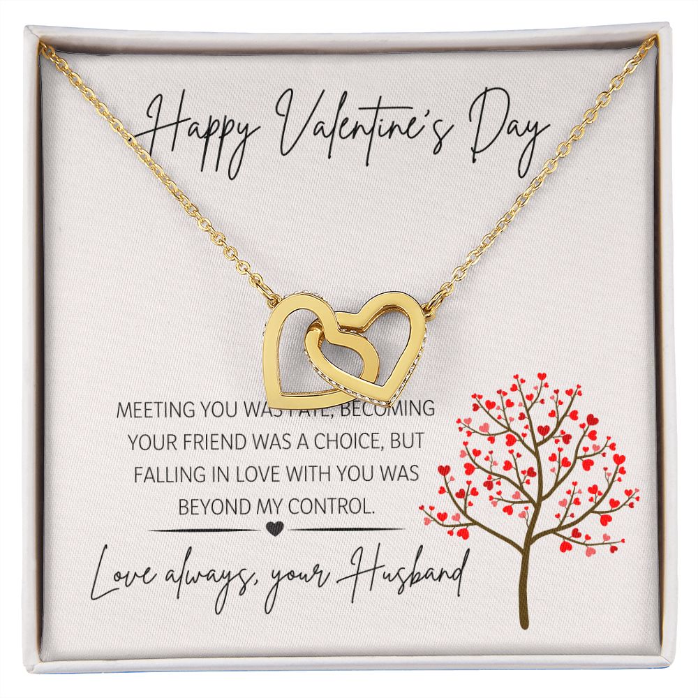 Happy Valentine's Day Love Always Your Husband - Interlocking Hearts