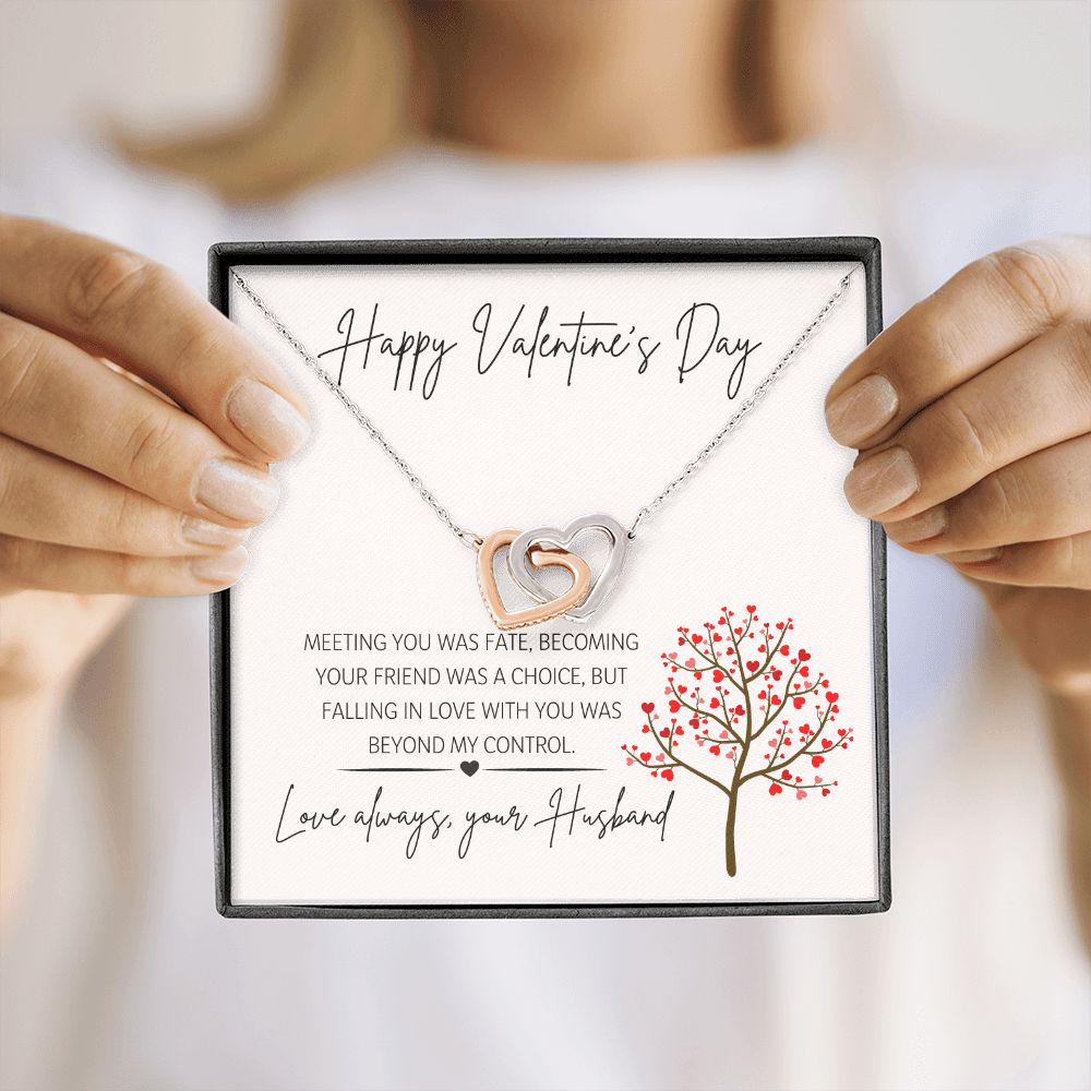 Happy Valentine's Day Love Always Your Husband - Interlocking Hearts