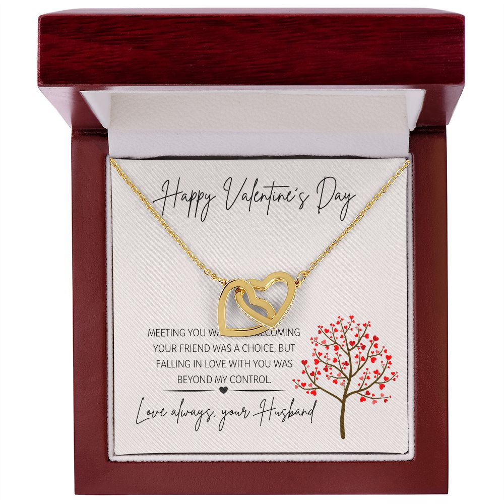 Happy Valentine's Day Love Always Your Husband - Interlocking Hearts