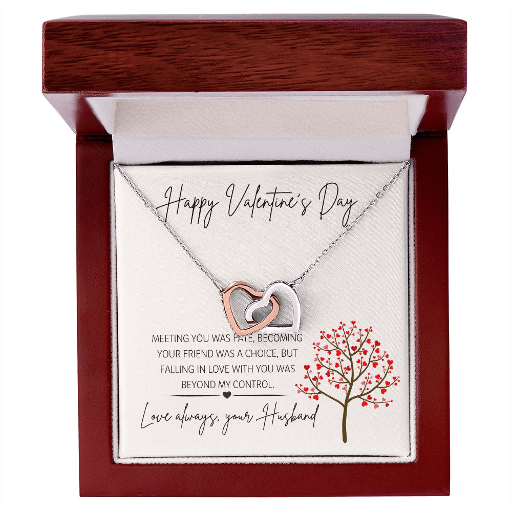 Happy Valentine's Day Love Always Your Husband - Interlocking Hearts