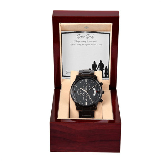 Dear Dad - Men's Black Chronography Watch
