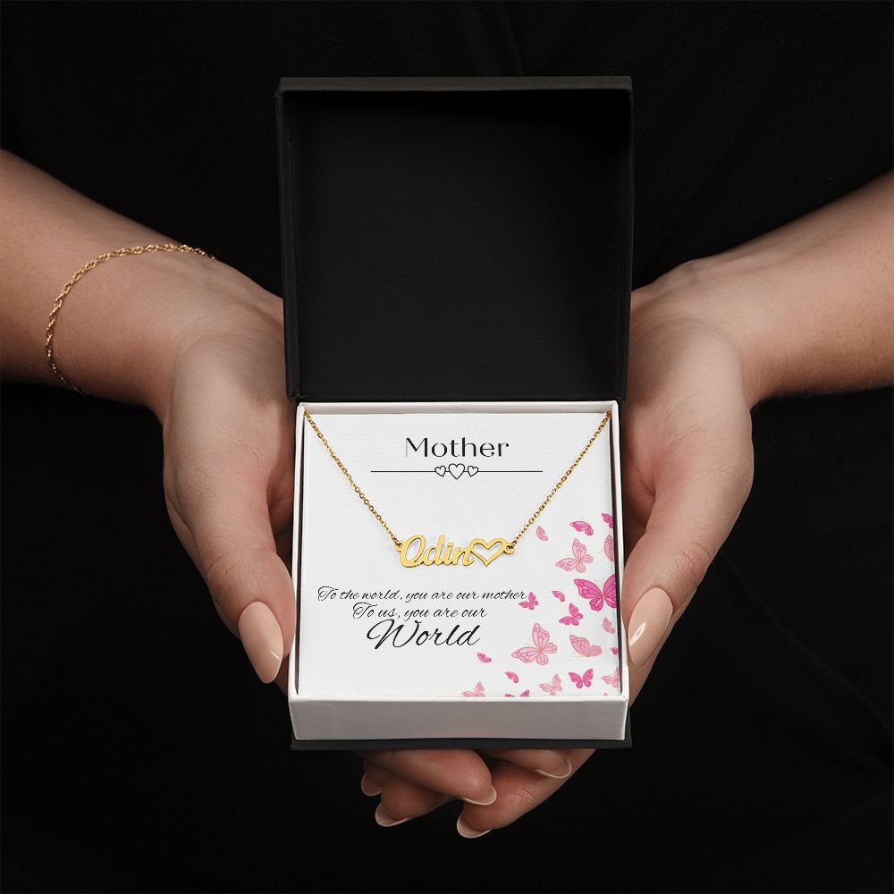 Personalised Name Necklace With Heart & Message Card