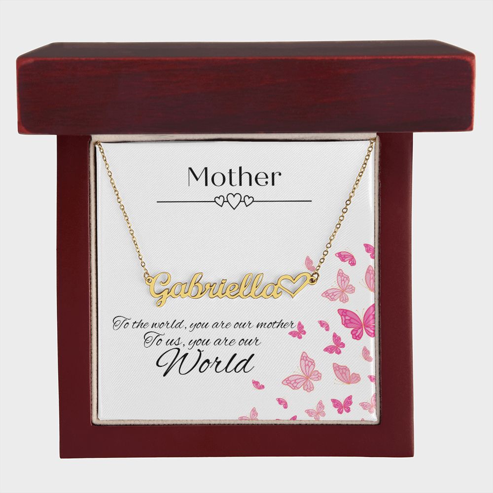 Personalised Name Necklace With Heart & Message Card