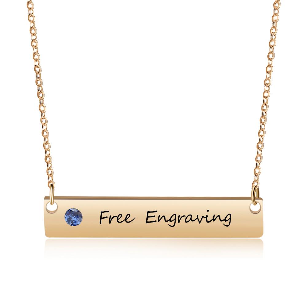 Personalised Name Necklace with Birthstone