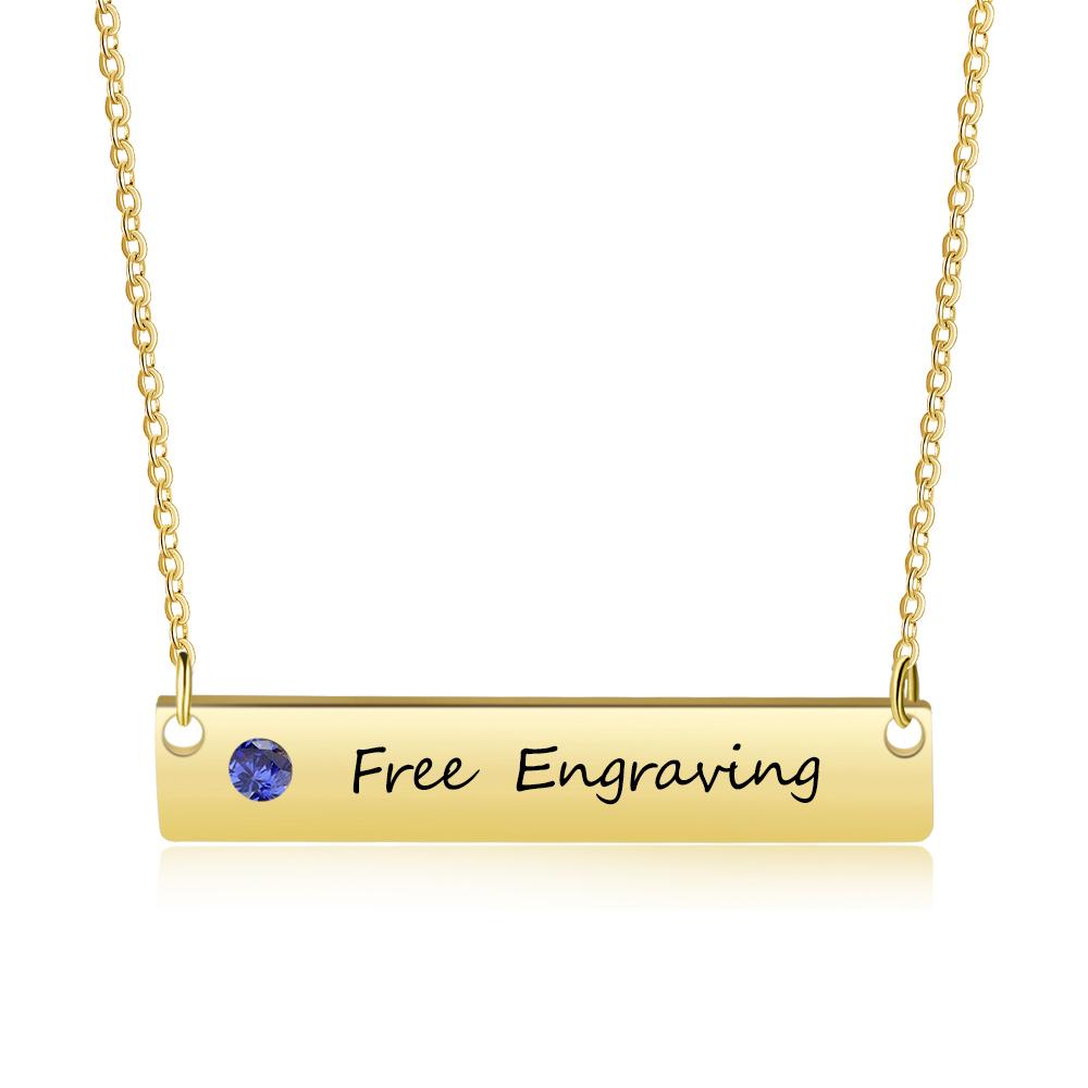 Personalised Name Necklace with Birthstone