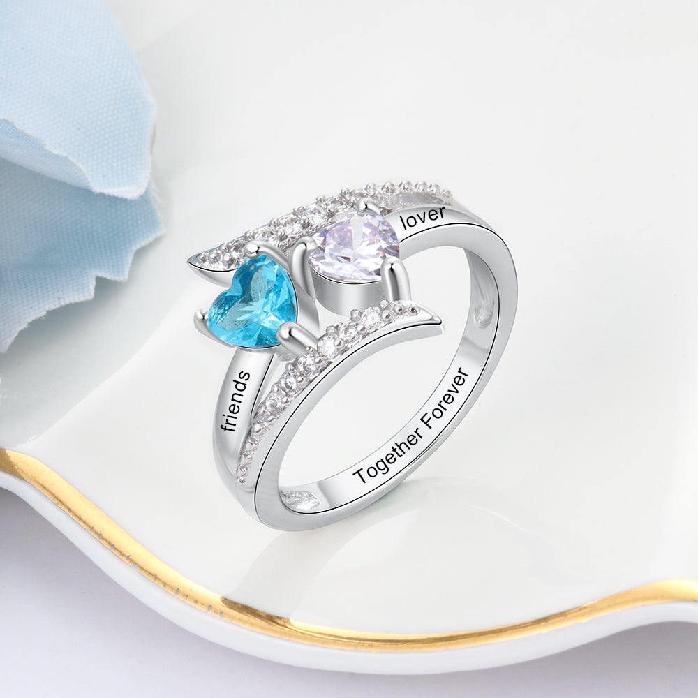 Engraved Birthstone Ring