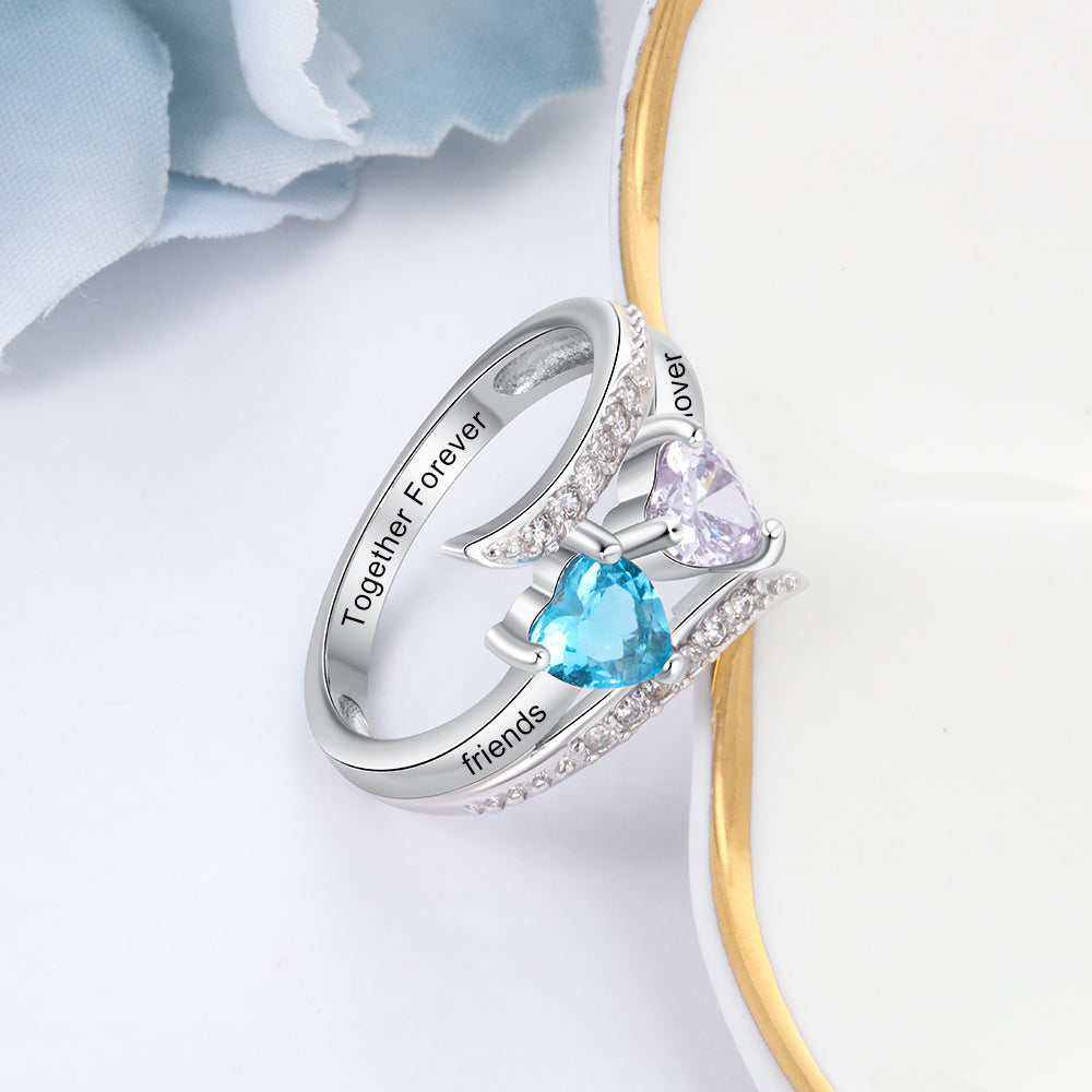 Engraved Birthstone Ring