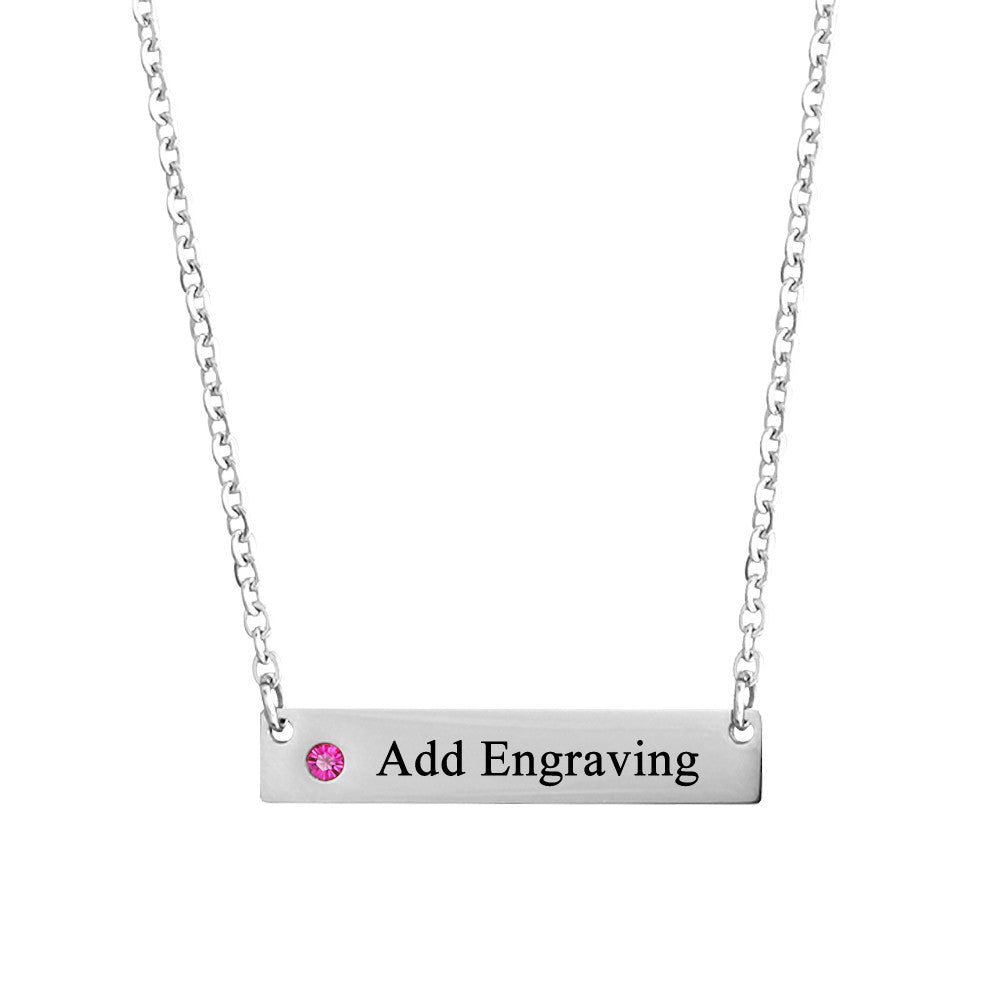 Personalised Name Necklace with Birthstone