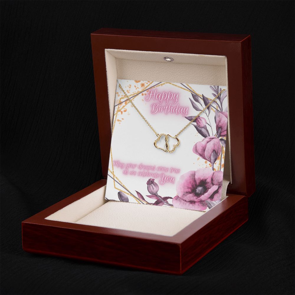 Happy Birthday Everlasting Love Gold Necklace 1