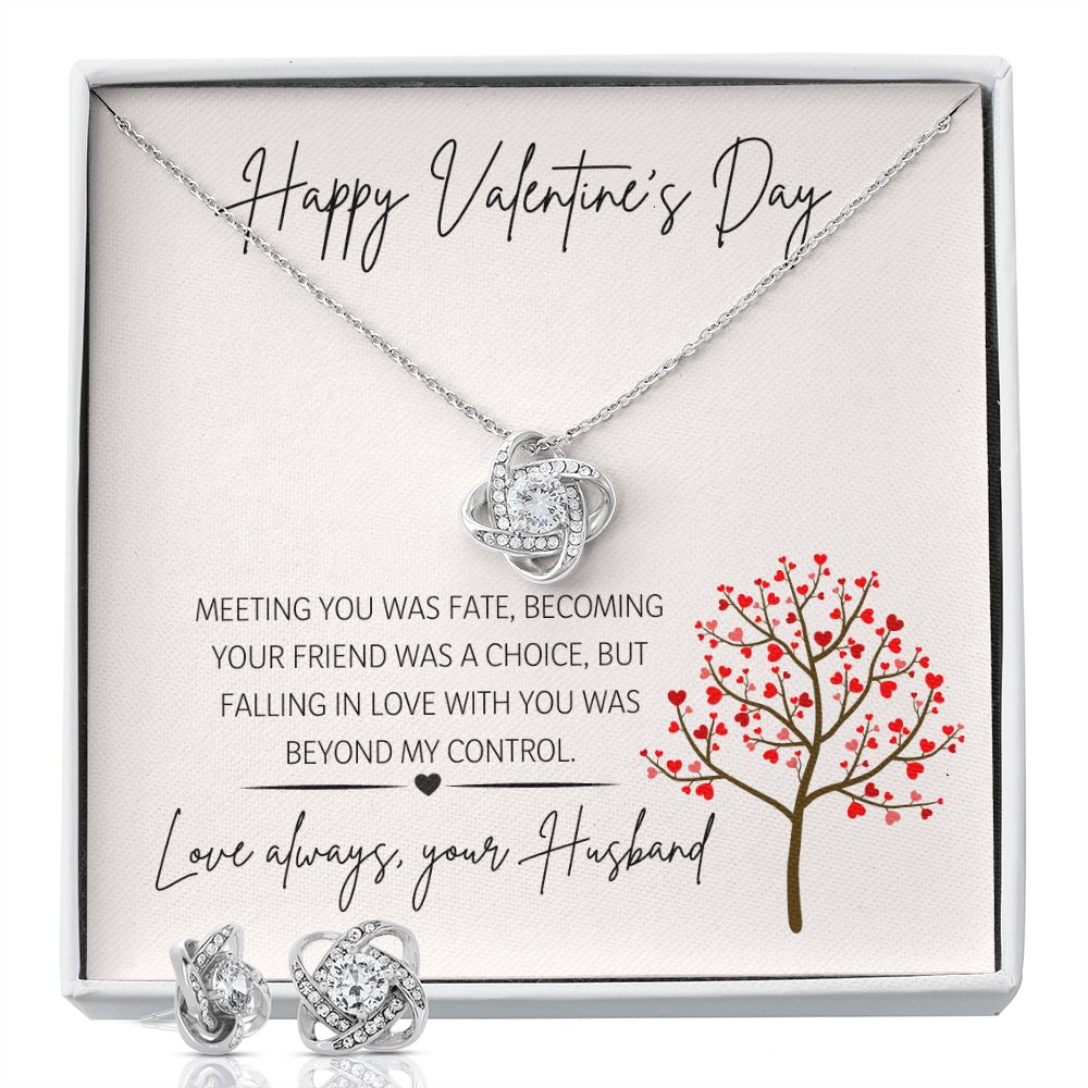 Happy Valentine's Day Love Your Husband - Lovers Knot Set