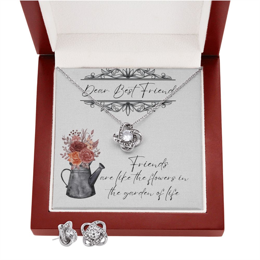 Dear Best Friend - Lovers Knot Necklace & Earring Set