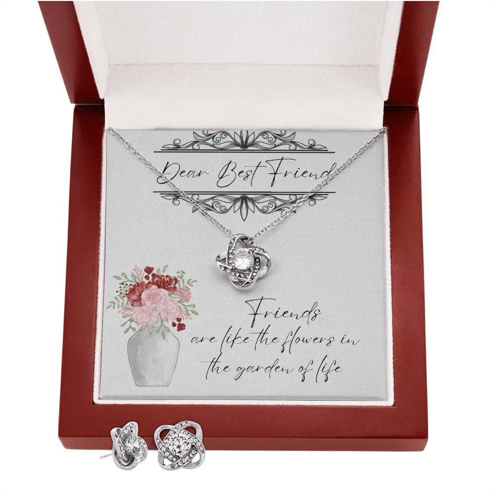 Dear Best Friend - Lovers Knot Necklace & Earring Set