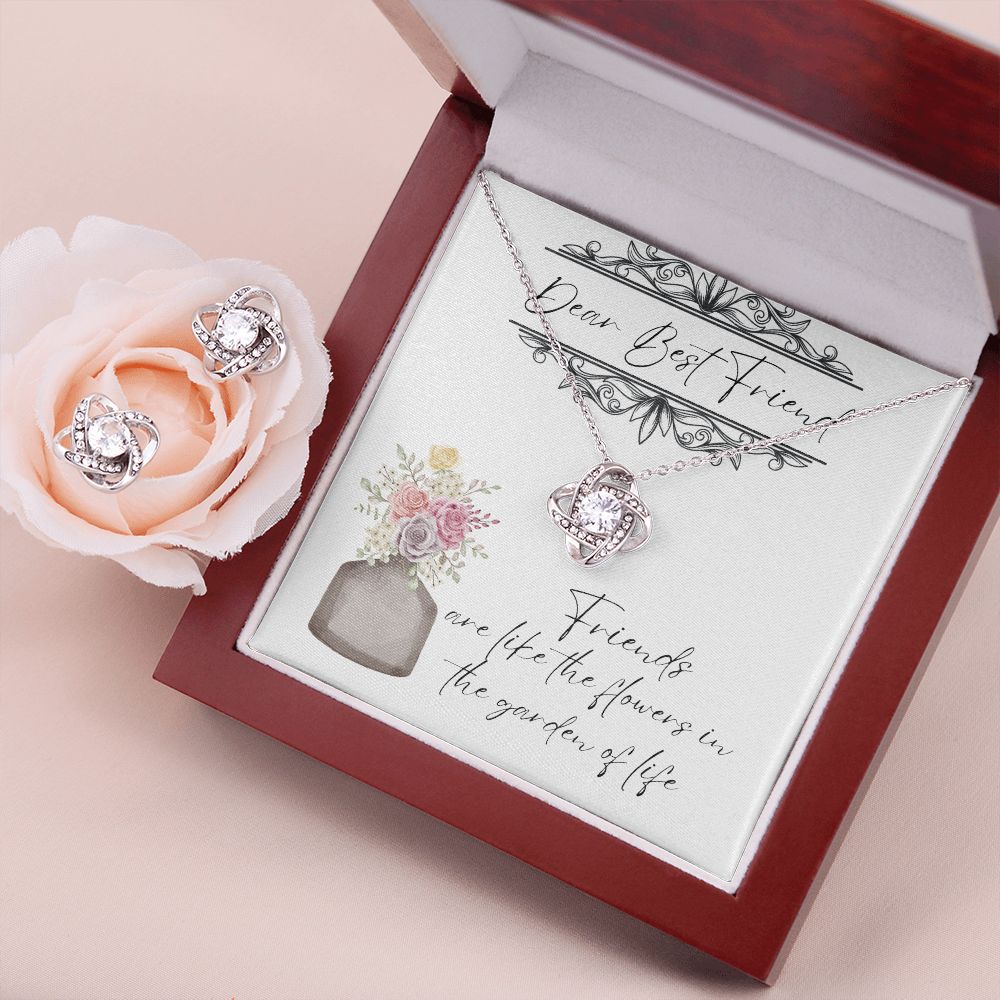 Dear Best Friend - Lovers Knot Necklace & Earring Set