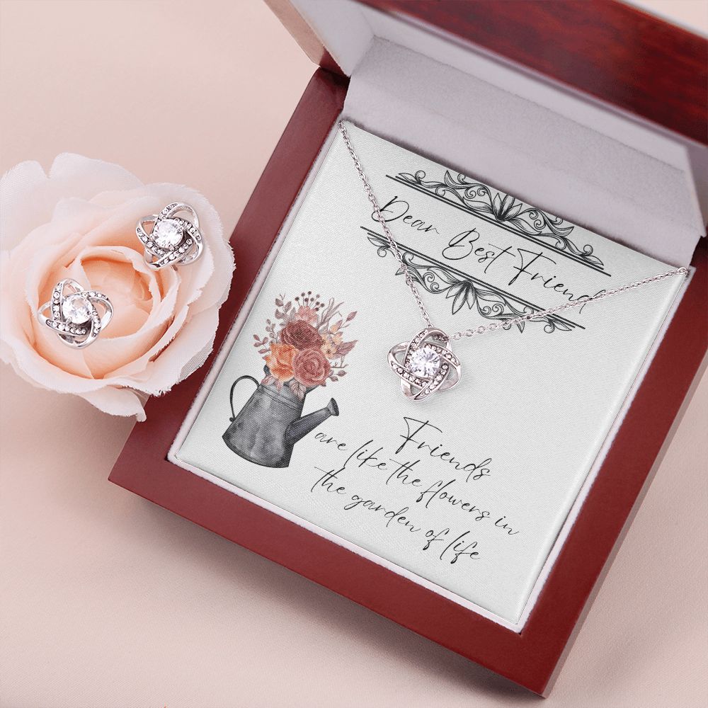 Dear Best Friend - Lovers Knot Necklace & Earring Set