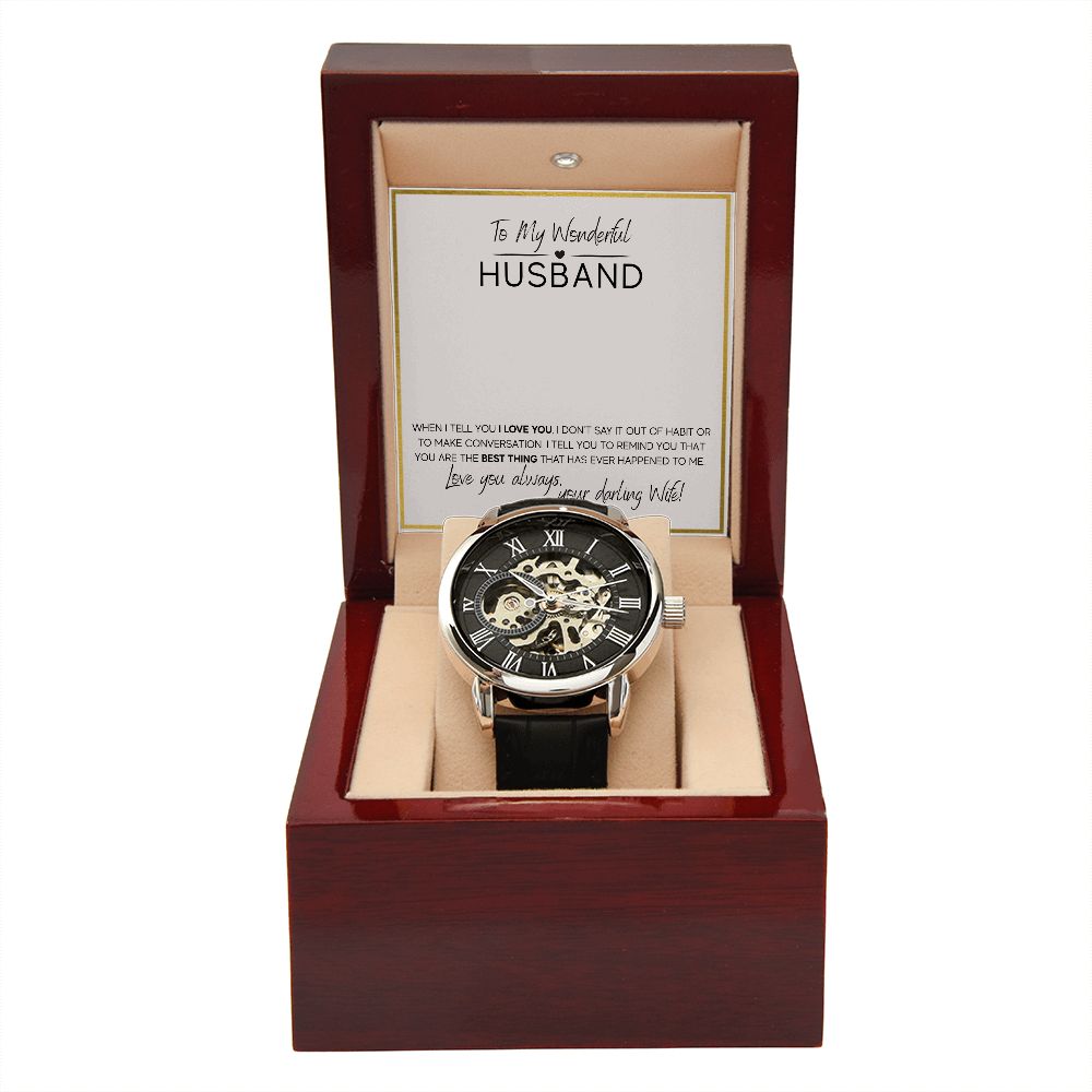 To My Husband - Men's Openwork Watch