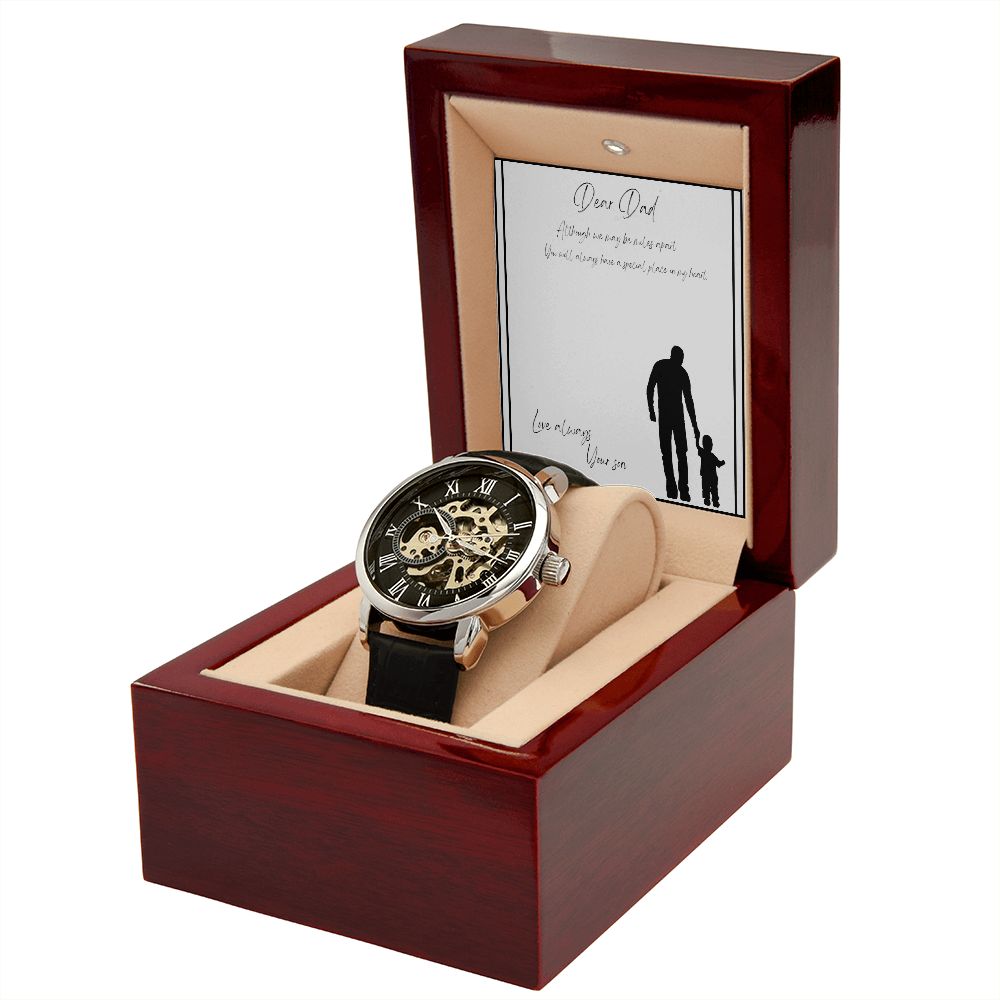 Dear Dad Love Son - Men's Openwork Watch