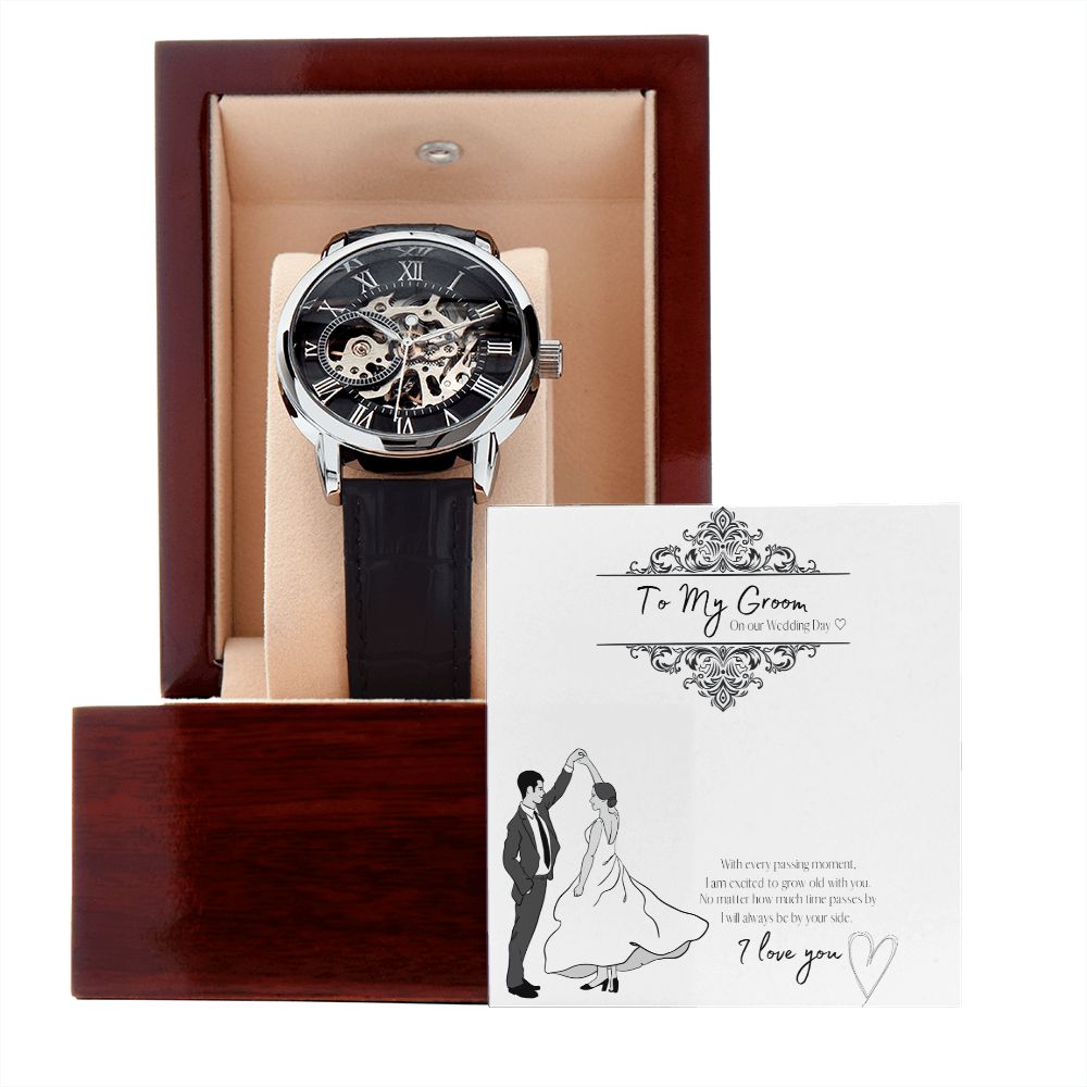 To My Groom - Men's Openwork Watch