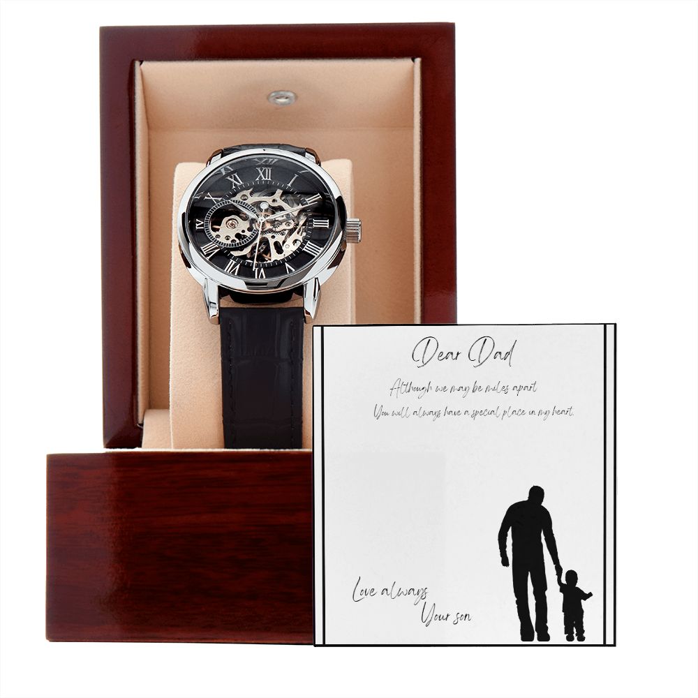 Dear Dad Love Son - Men's Openwork Watch