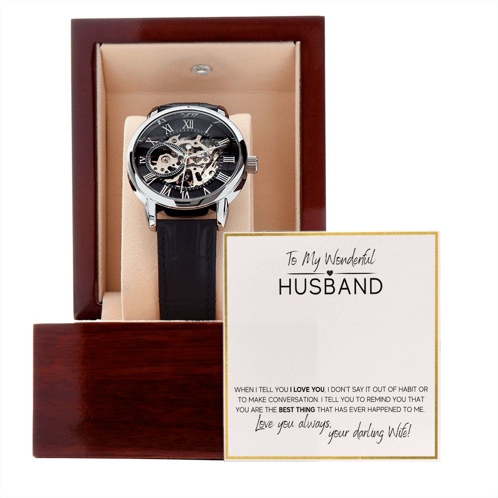 To My Husband - Men's Openwork Watch