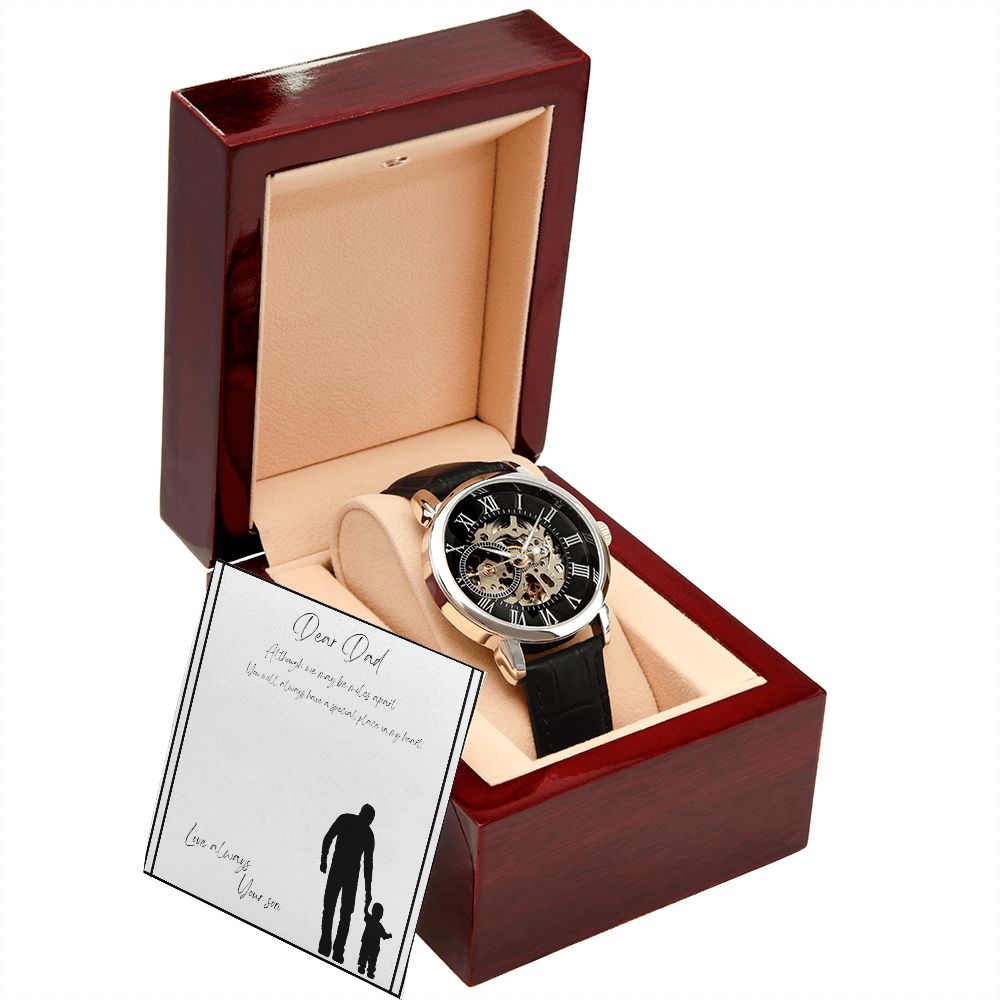 Dear Dad Love Son - Men's Openwork Watch