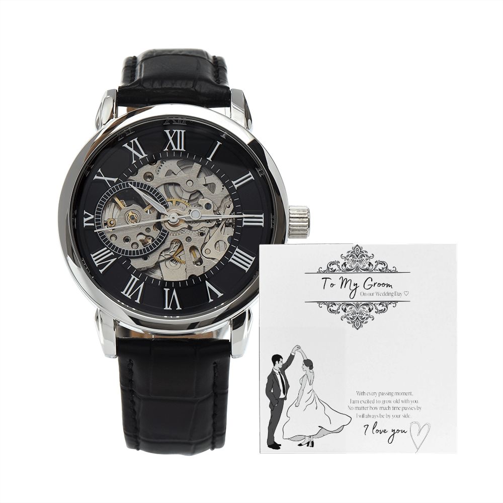To My Groom - Men's Openwork Watch