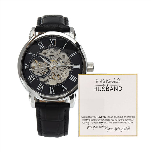 To My Husband - Men's Openwork Watch