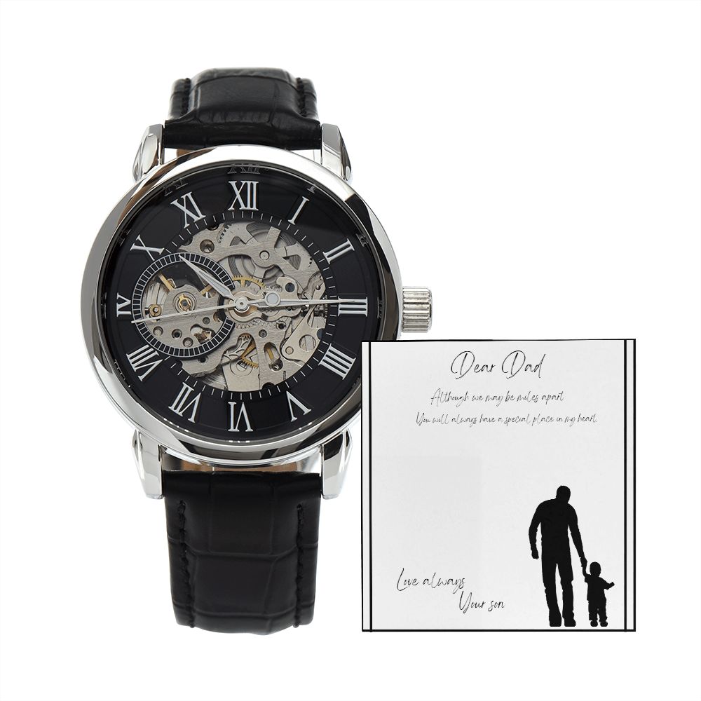 Dear Dad Love Son - Men's Openwork Watch