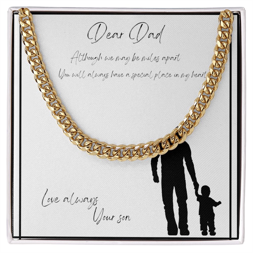 Dear Dad Love Son - Cuban Chain Link