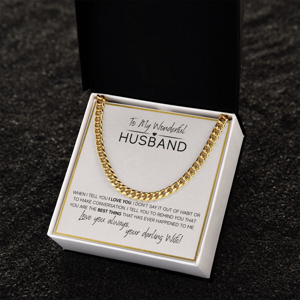 To My Wonderful Husband - Cuban Link Chain