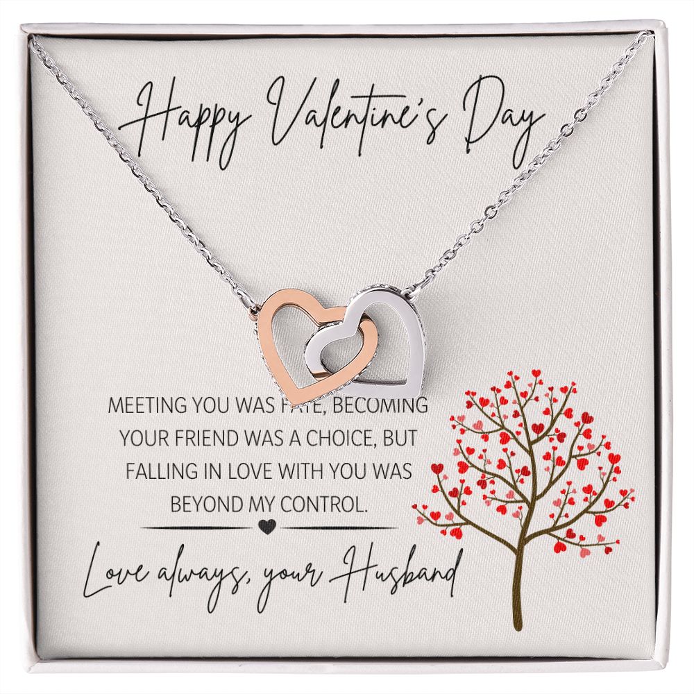 Happy Valentine's Day Love Always Your Husband - Interlocking Hearts