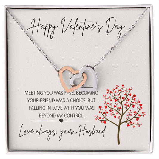 Happy Valentine's Day Love Always Your Husband - Interlocking Hearts