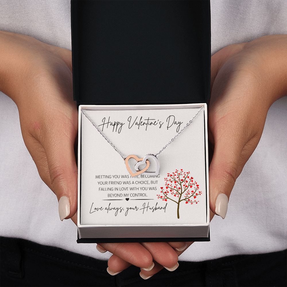 Happy Valentine's Day Love Always Your Husband - Interlocking Hearts