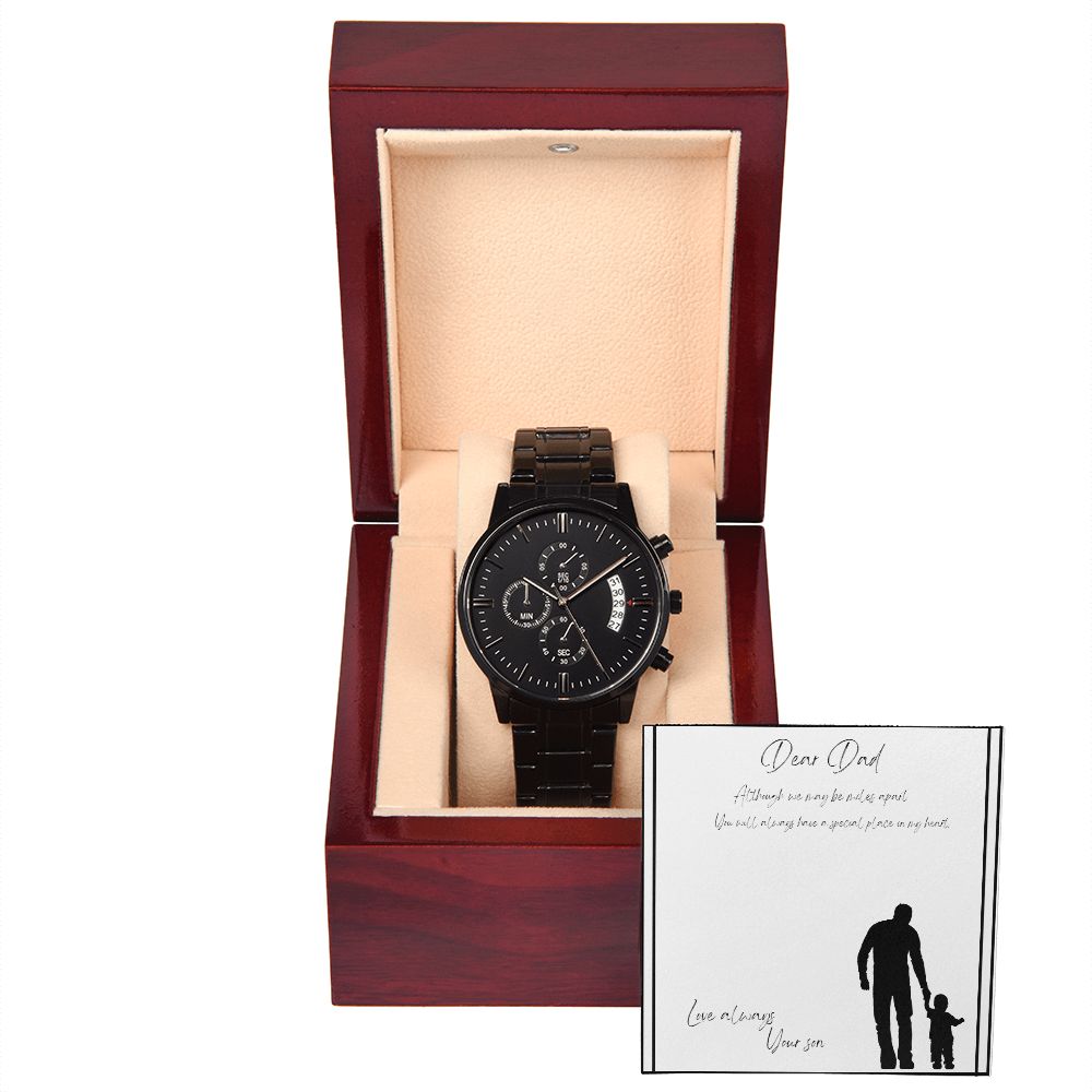 Dear Dad Love Son - Men's Black Chronography Watch