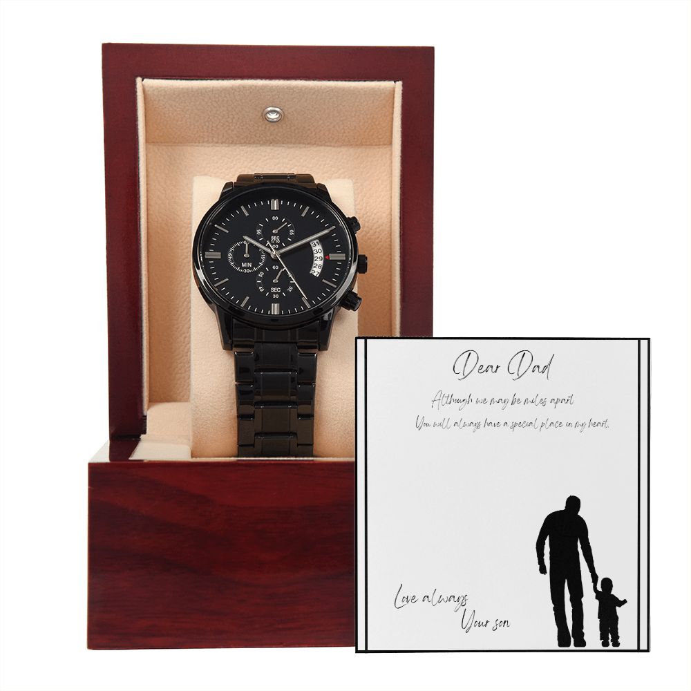 Dear Dad Love Son - Men's Black Chronography Watch