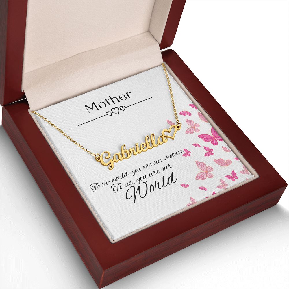 Personalised Name Necklace With Heart & Message Card